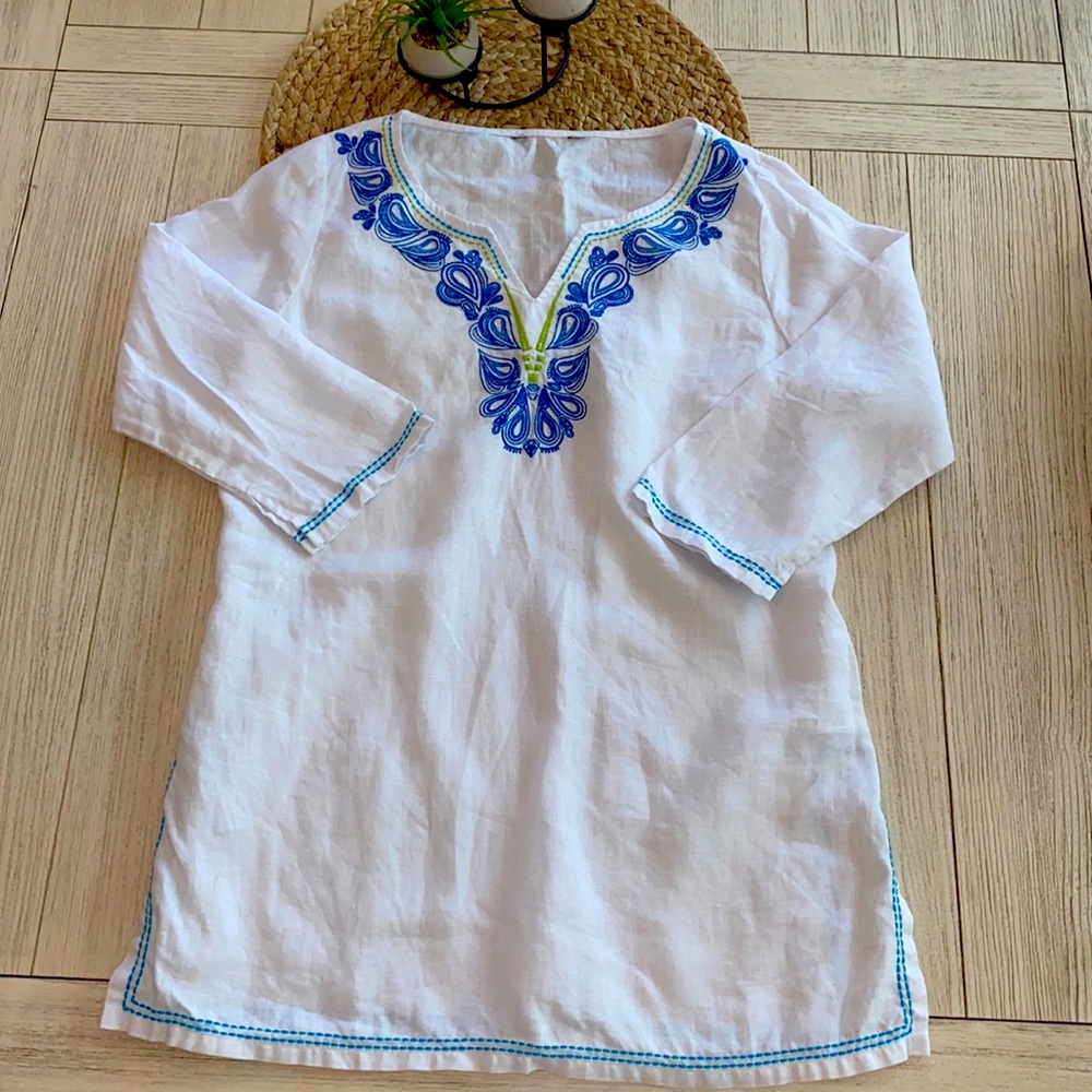 Tommy Bahama women’s  white linen tunic size Small